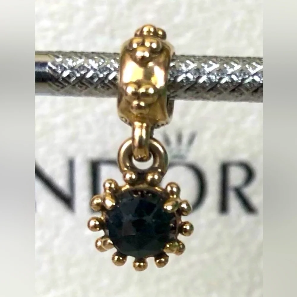 100% Authentic Pandora 14k Solid Gold Bundle (2) Dangle Charm - Picture 2 of 7